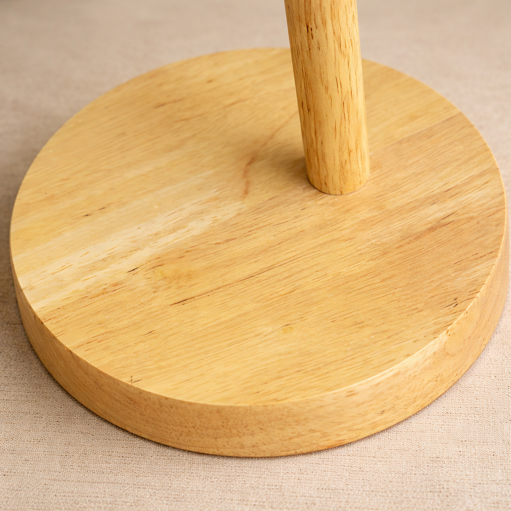 Wooden Table Lamp with LED Bulb and Dimmer