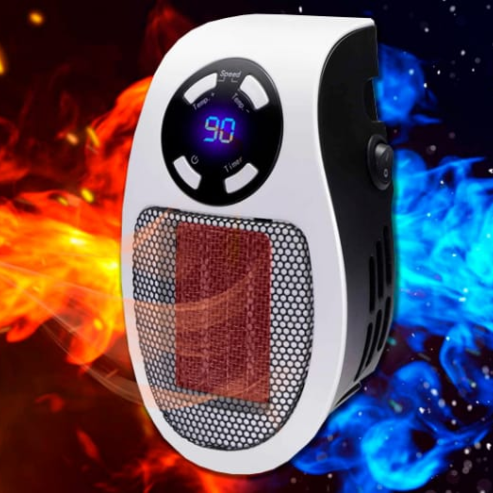 Mini Portable Space Heater – 500W Electric Fan Heater with LED Display & Timer