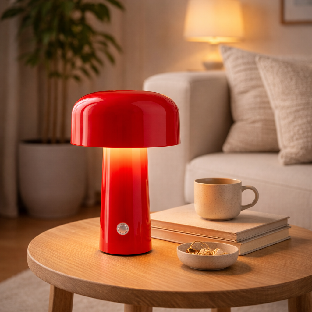 Rechargeable LED Mushroom Table Lamp with Touch Control
