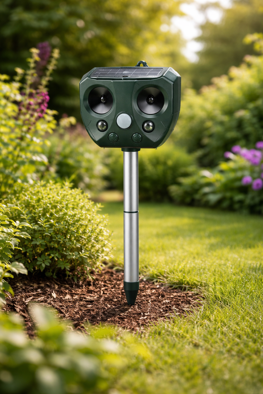 Solar Ultrasonic Bird & Pest Repeller – Motion-Activated Outdoor Deterrent
