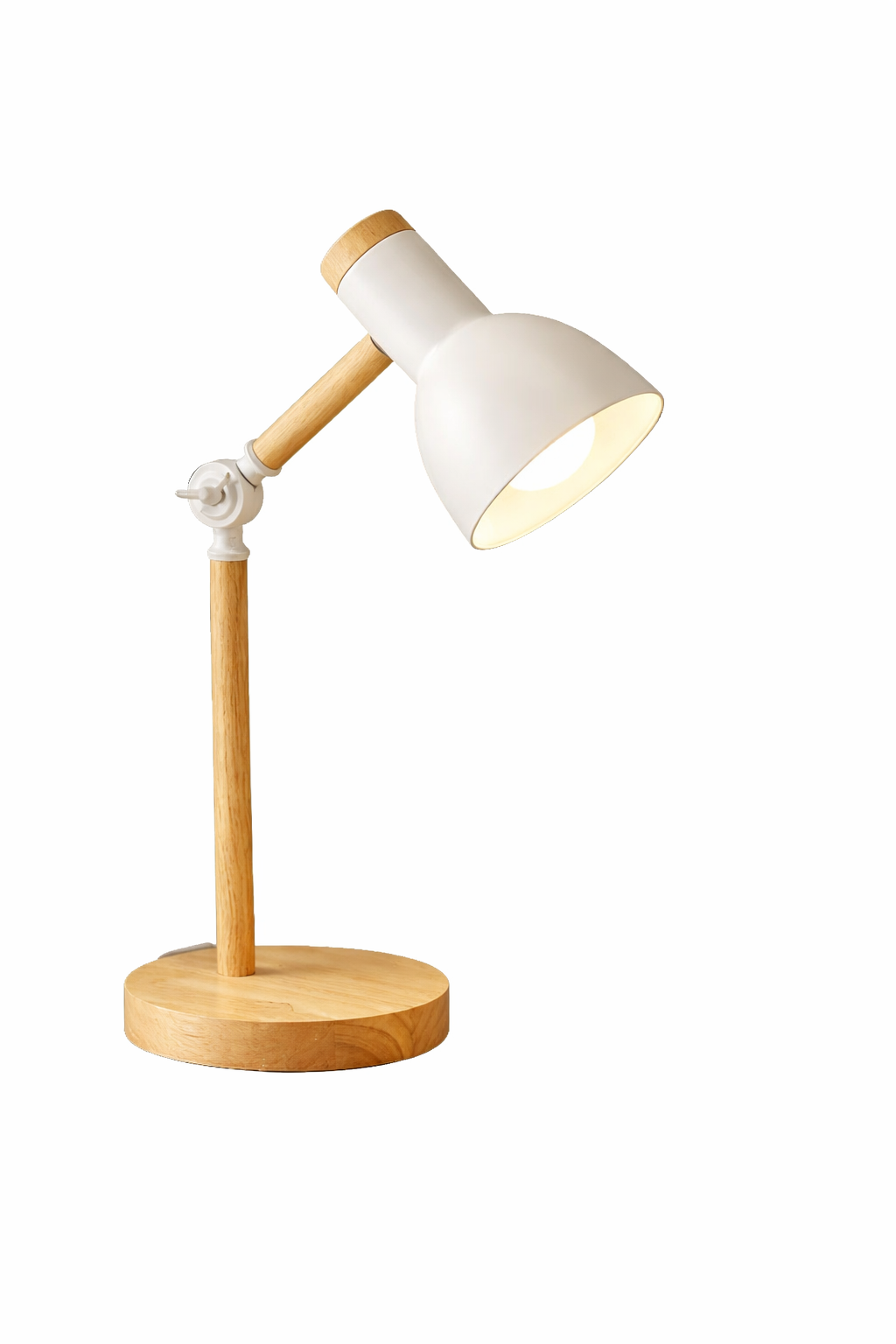 Wooden Table Lamp with LED Bulb and Dimmer