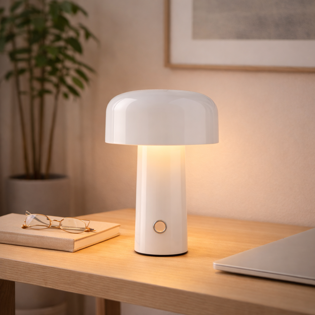 Rechargeable LED Mushroom Table Lamp with Touch Control