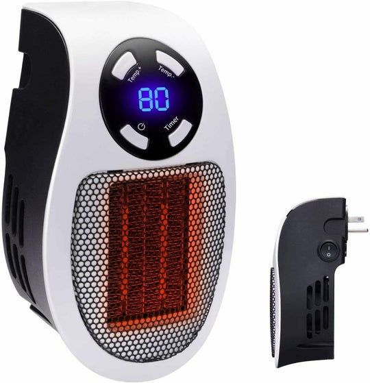 Mini Portable Space Heater – 500W Electric Fan Heater with LED Display & Timer