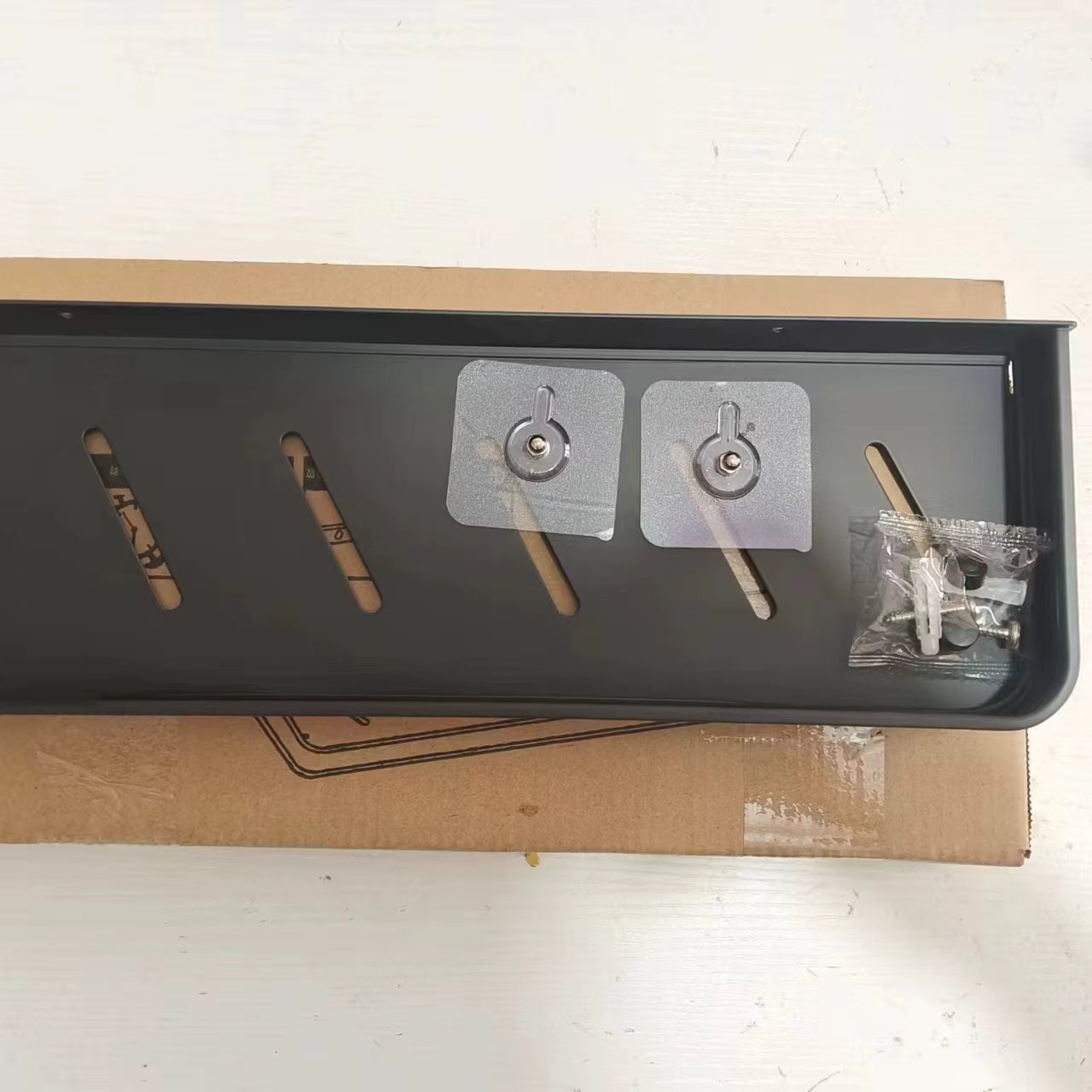 Aluminum Bathroom Wall Shelf – Wall-Mounted Storage Rack with No-Drill Option