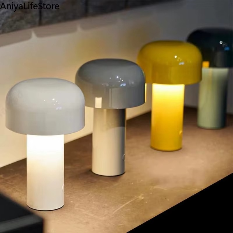 Rechargeable LED Mushroom Table Lamp – Touch Control USB Bedside Light
