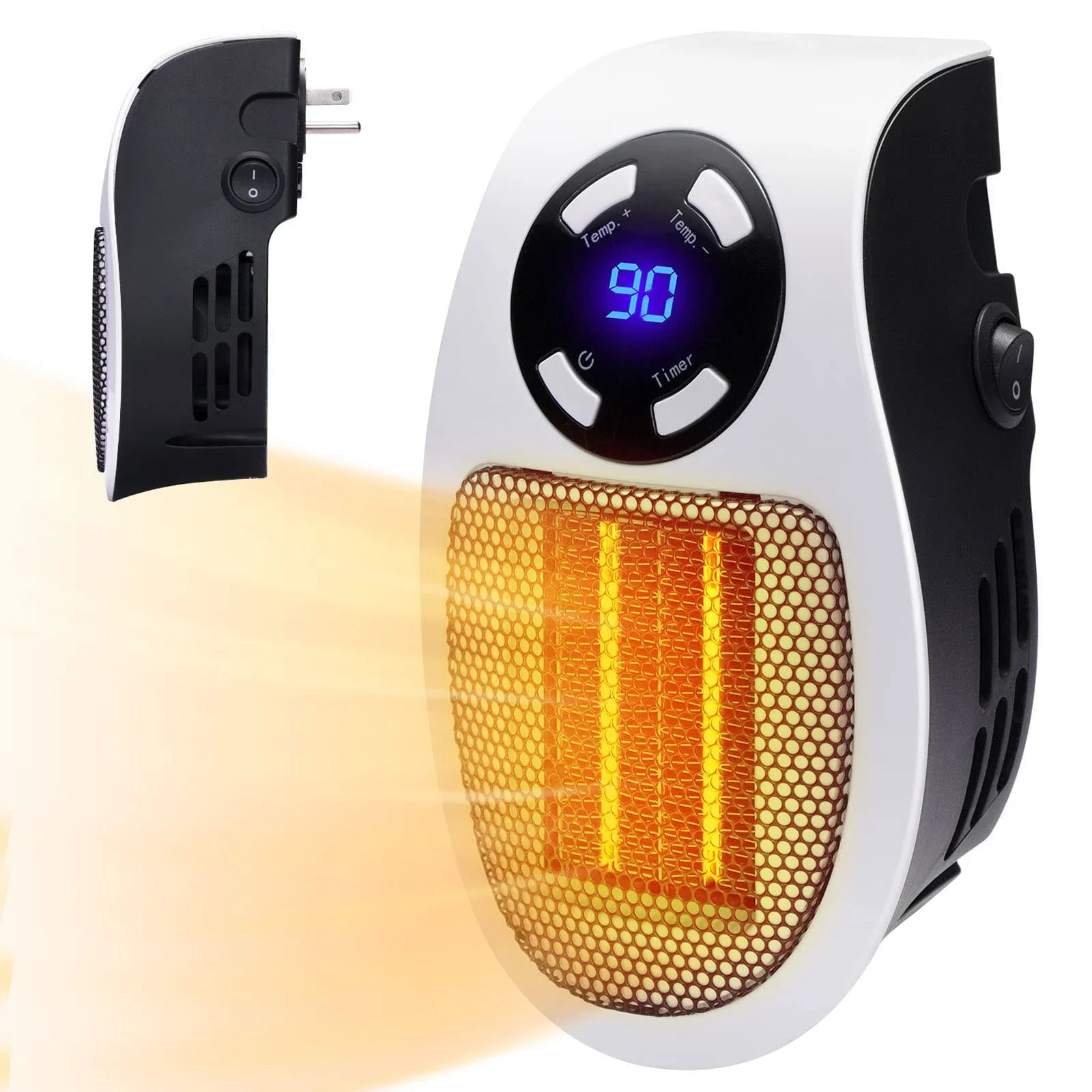 Mini Portable Space Heater – 500W Electric Fan Heater with LED Display & Timer