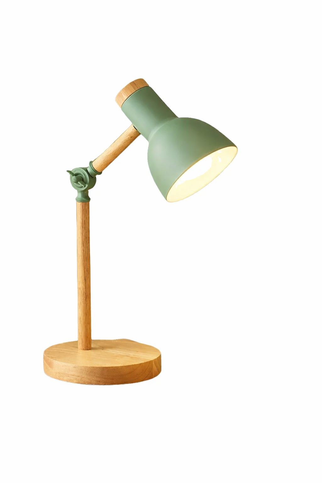 Wooden Table Lamp with LED Bulb and Dimmer