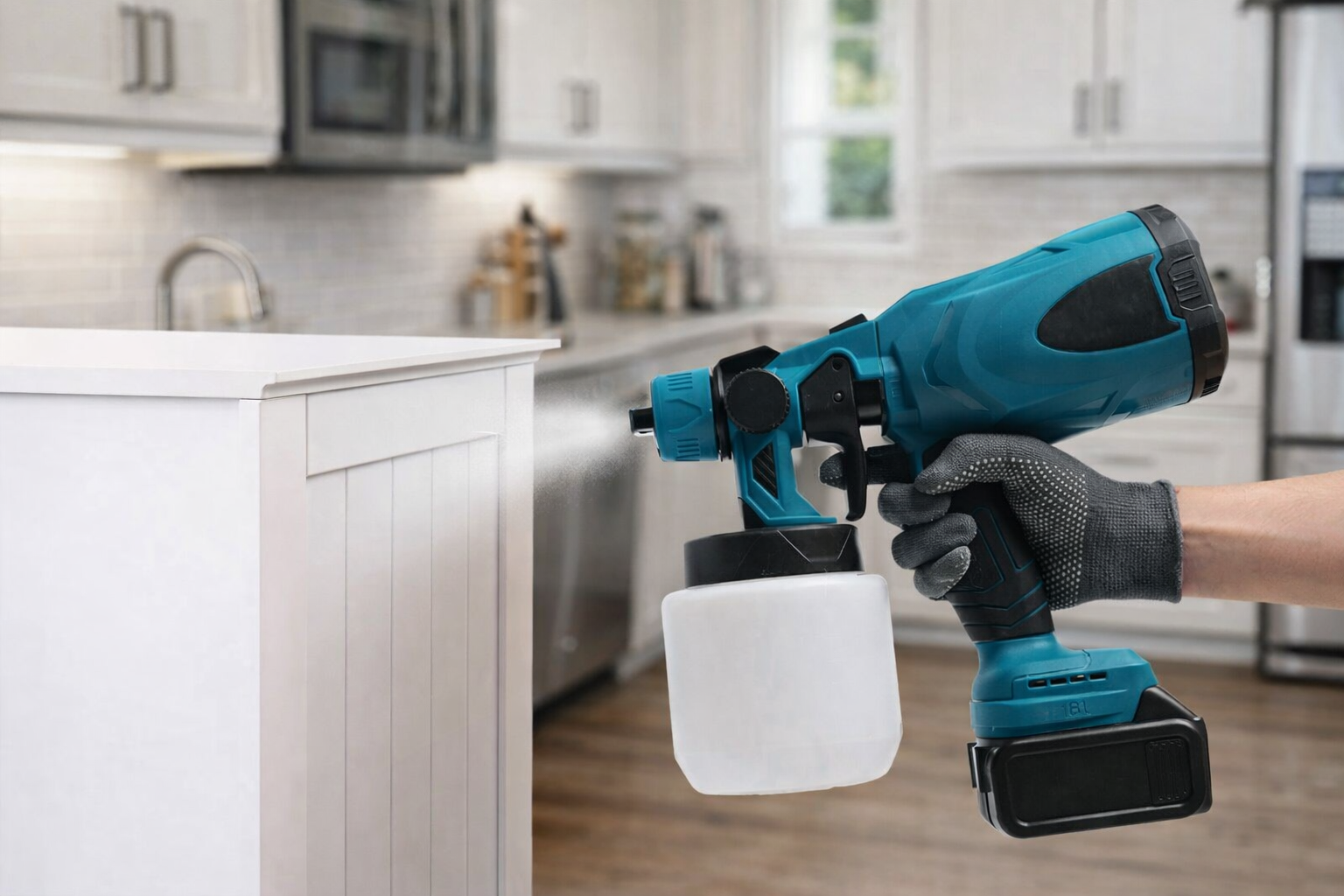 Cordless HVLP Paint Sprayer – 1000ml Tank, Adjustable Flow & 4 Nozzles