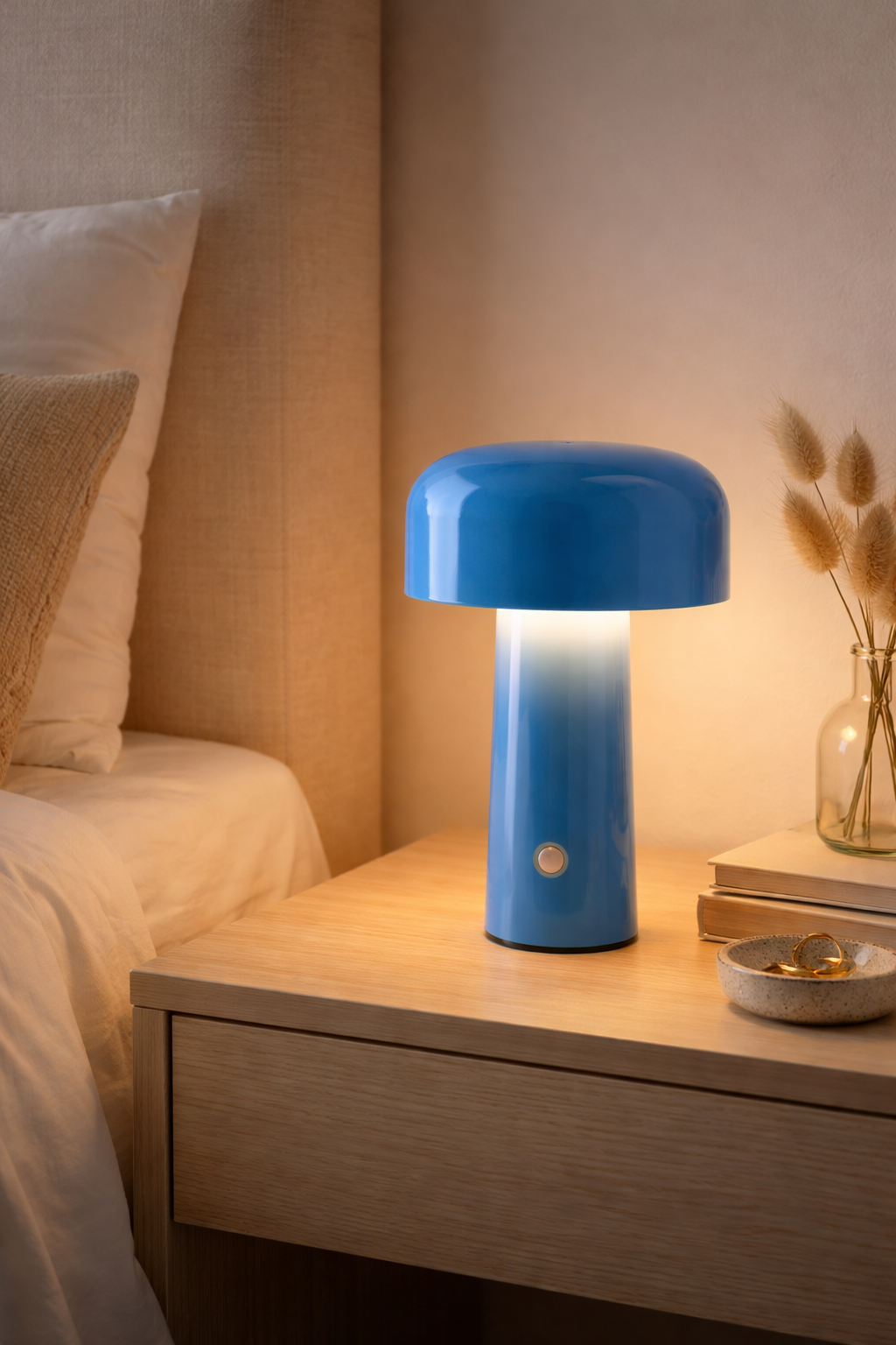 Rechargeable LED Mushroom Table Lamp with Touch Control