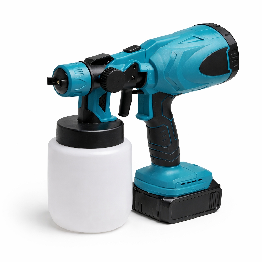 Cordless HVLP Paint Sprayer – 1000ml Tank, Adjustable Flow & 4 Nozzles