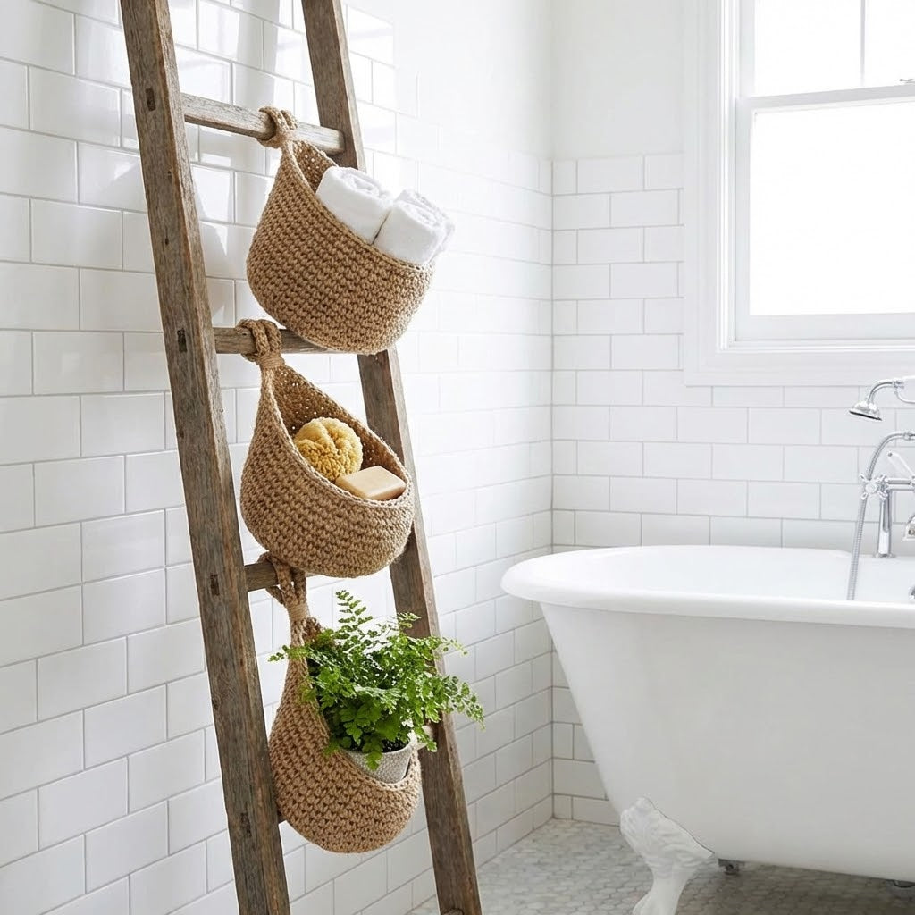 Hanging Jute Storage Basket – Wall Organizer for Fruit, Vegetables & Home Storage